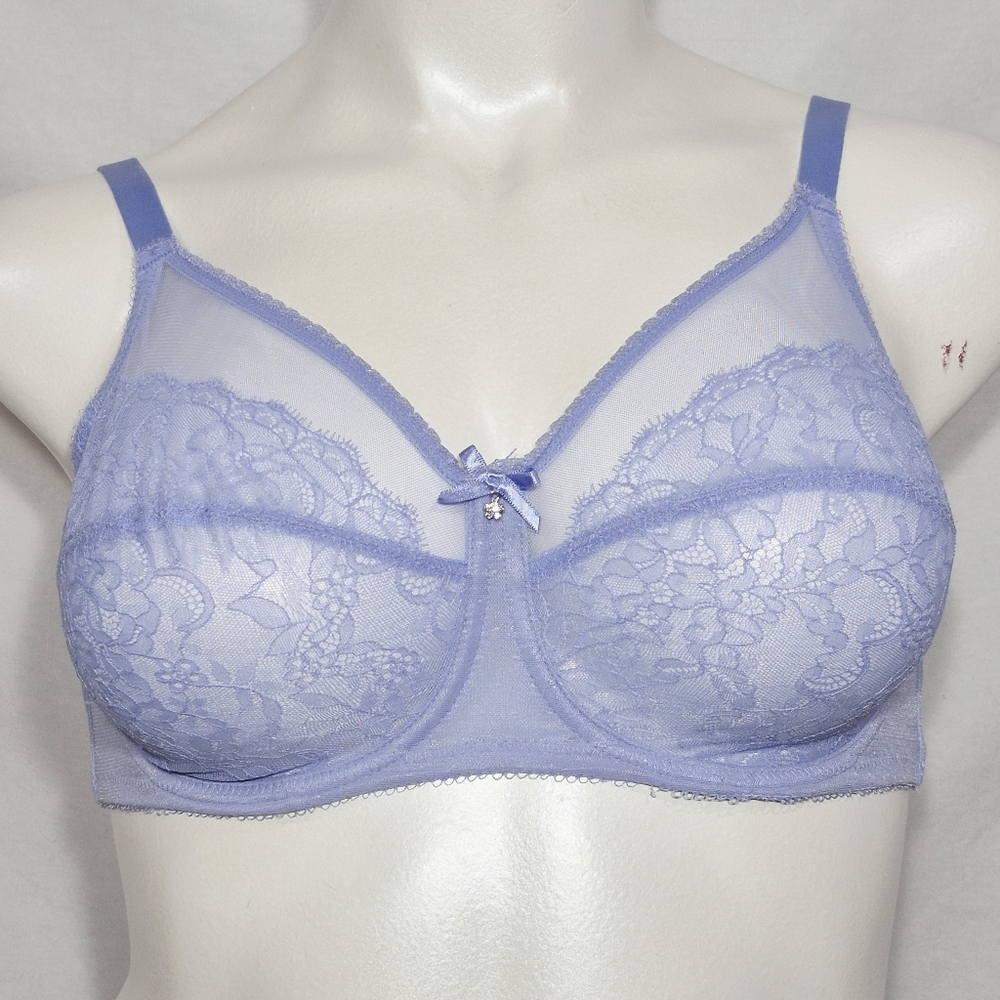 40DD Wacoal 855186 Retro Chic 2-Section Cup Chantilly Lace Underwire Bra Blue